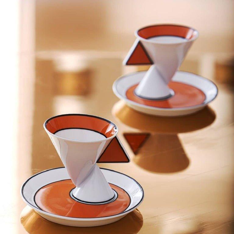 Jazz - Set 2 Coffee Cups and Saucers - LAZADO