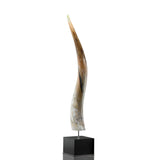 LEUCA HORN - Horn sculpture. Base in wood with lacquered black gloss finish and stainless steel. by Arcahorn - Main View