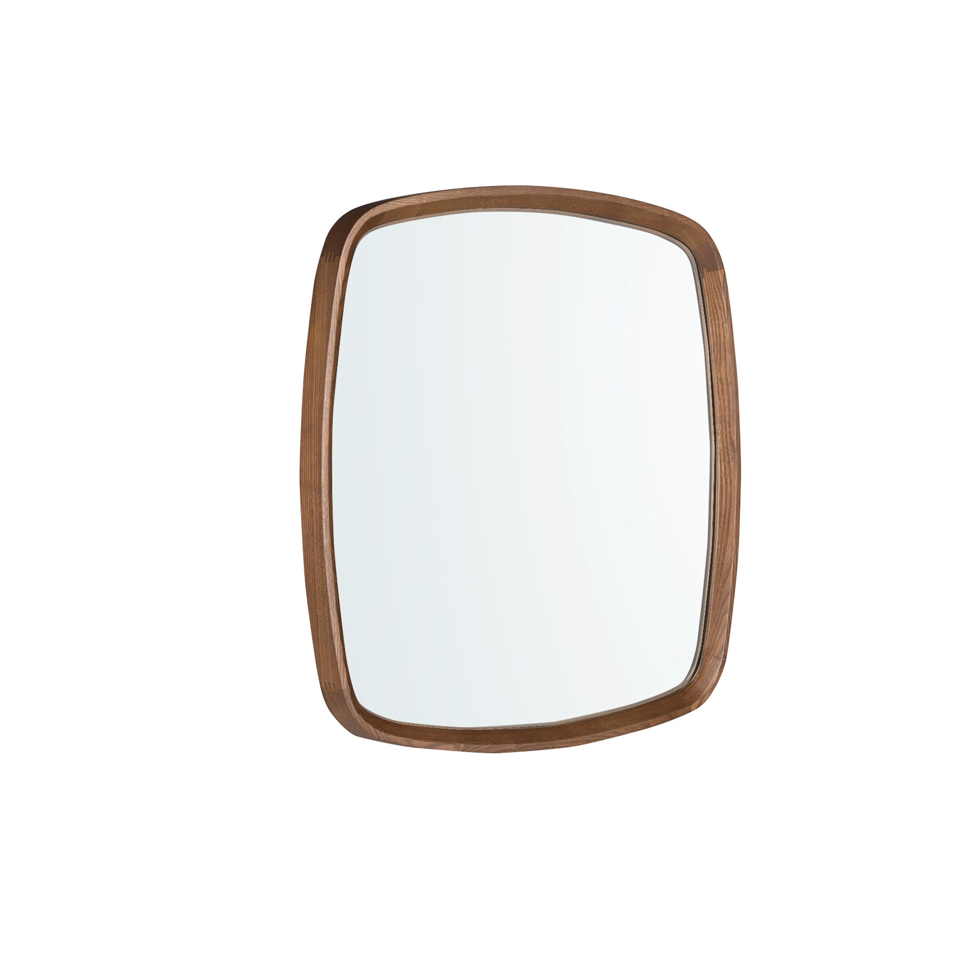 Square walnut wall mirror