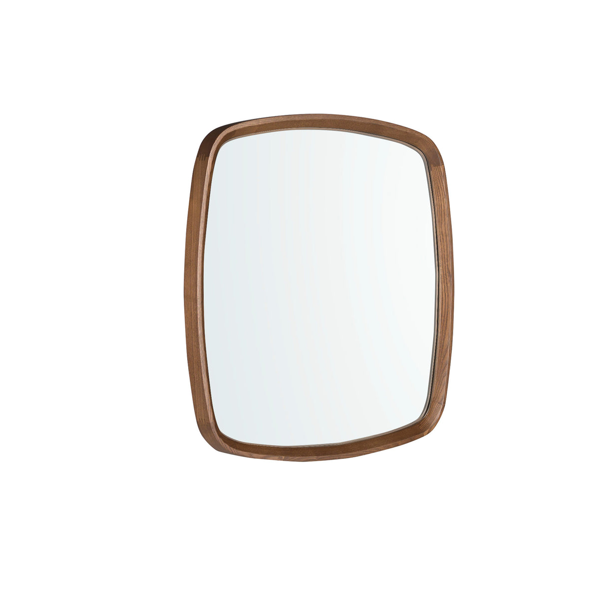 Square walnut wall mirror