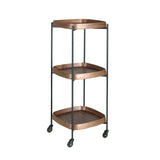 Walnut minibar trolley with black steel