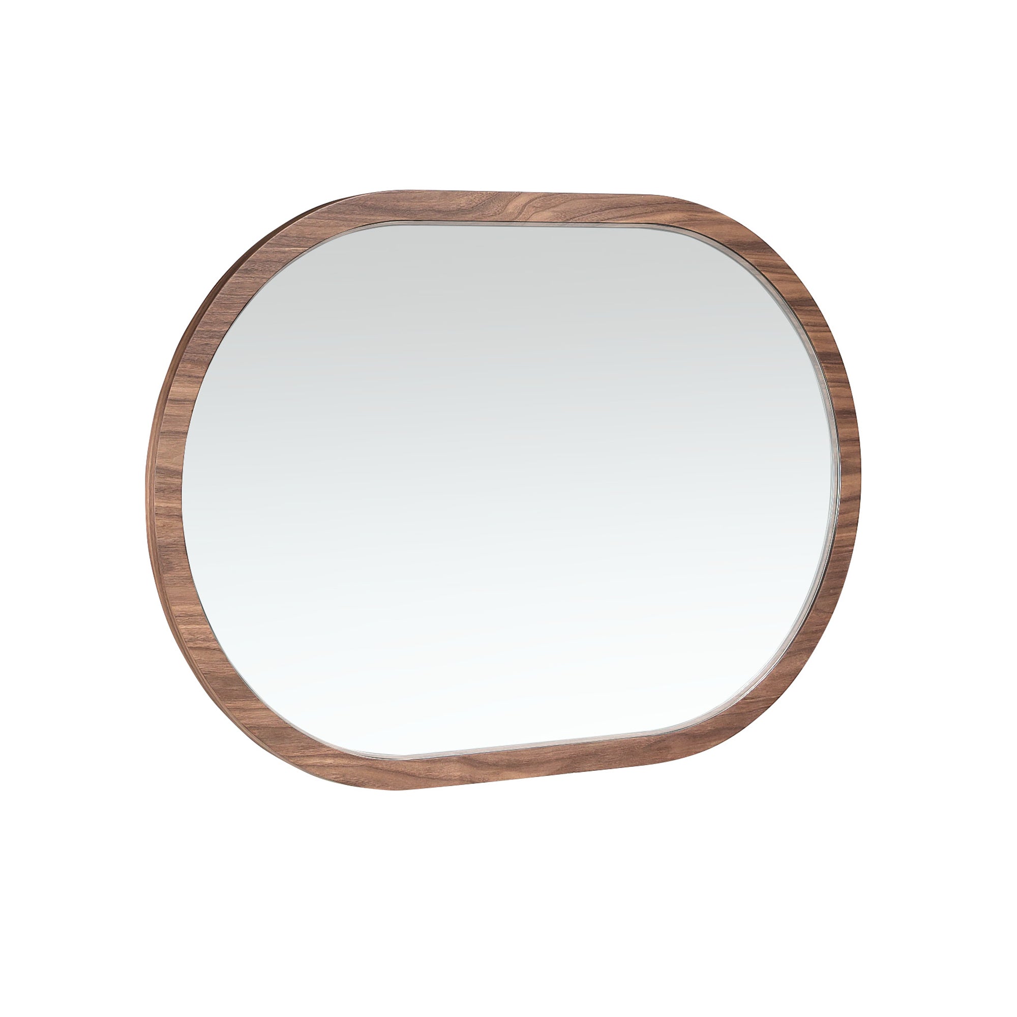 Oval Half Point walnut wall mirror