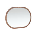 Oval Half Point walnut wall mirror