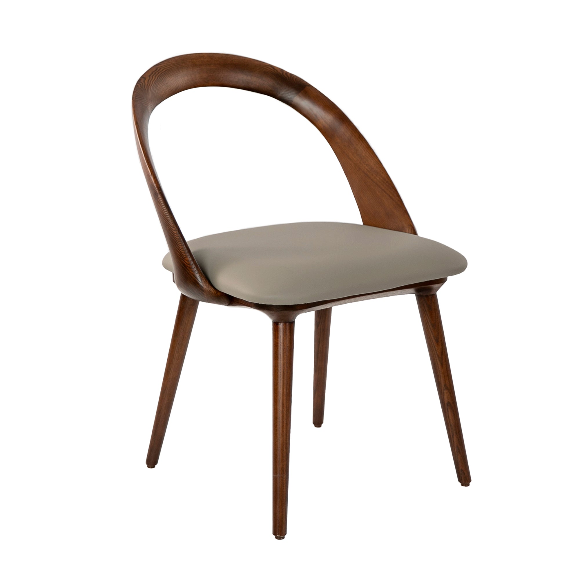 Upholstered chair in walnut veneered wood
