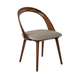 Upholstered chair in walnut veneered wood