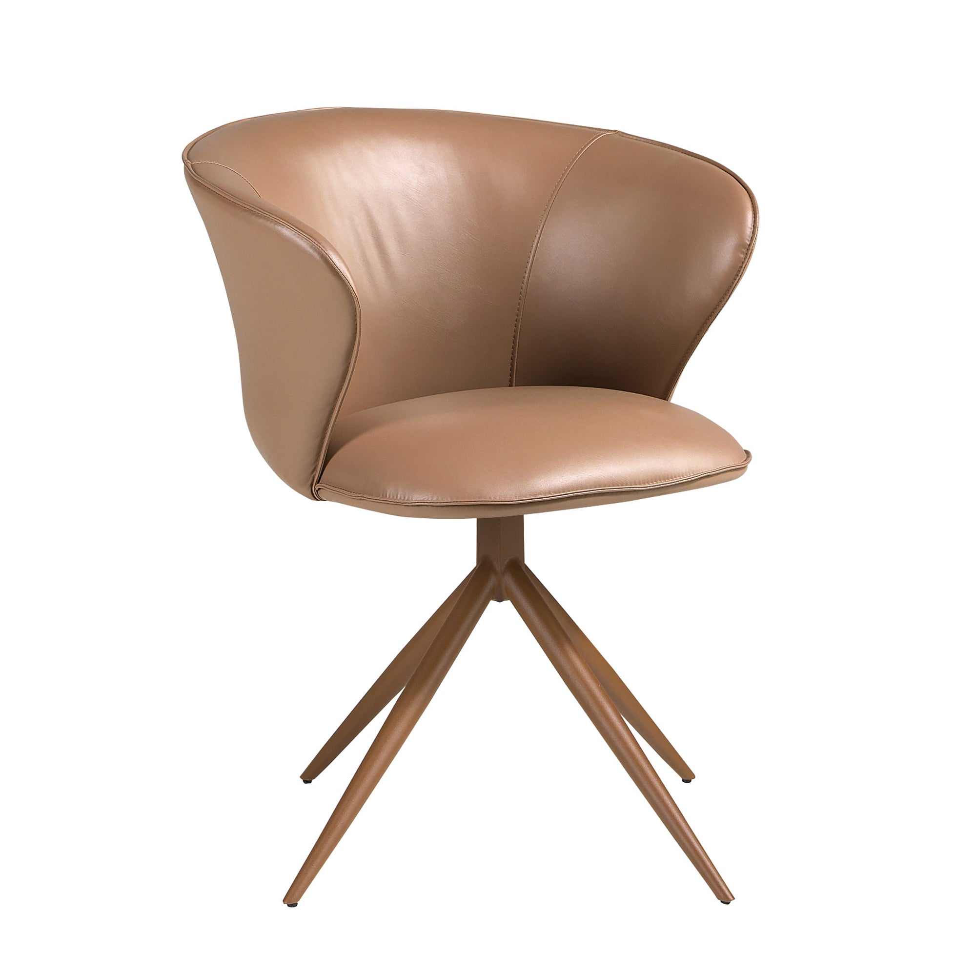 Swivel chair in camel leatherette