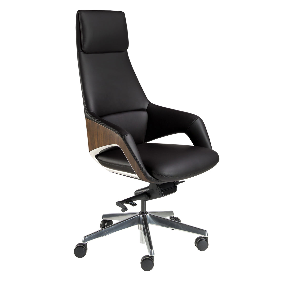 Black leatherette Swivel Office Chair