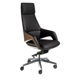 Black leatherette Swivel Office Chair