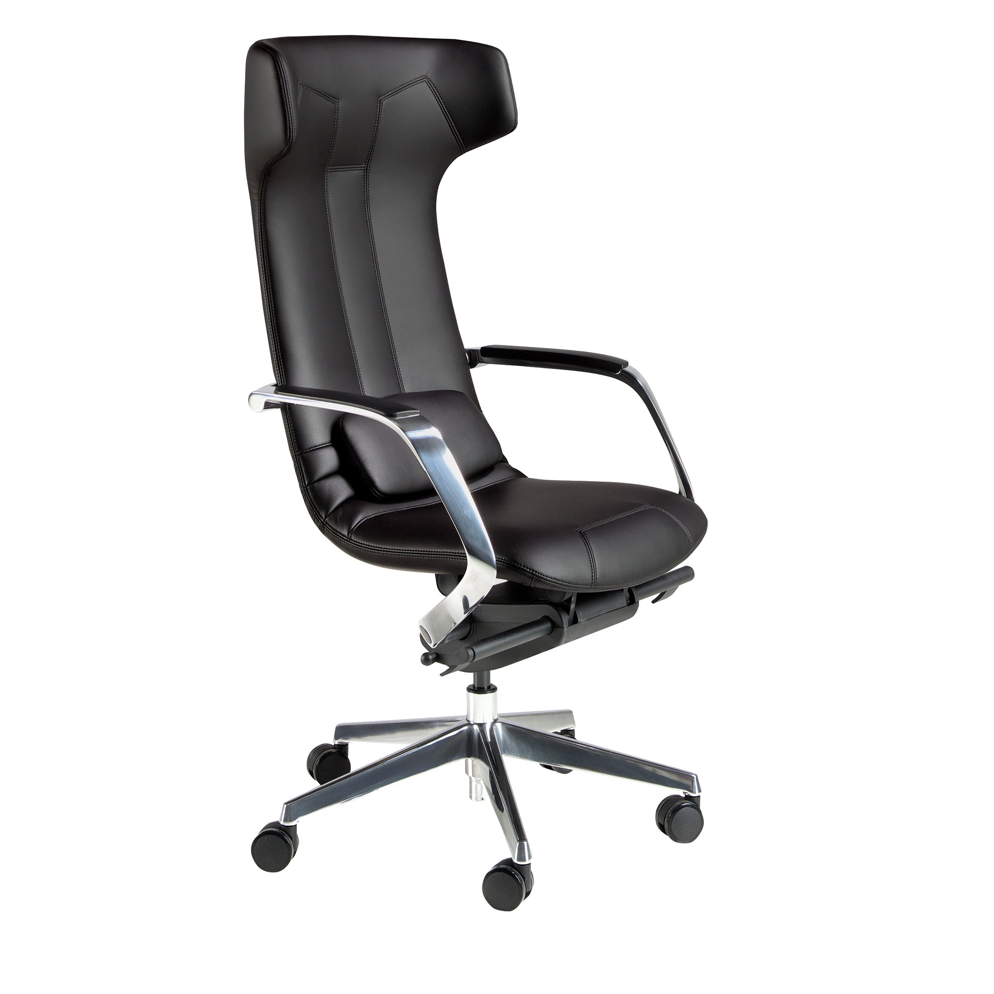 Black leatherette  swivel office chair