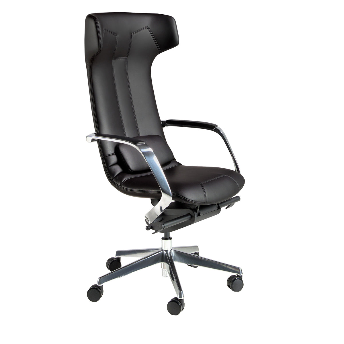 Black leatherette  swivel office chair