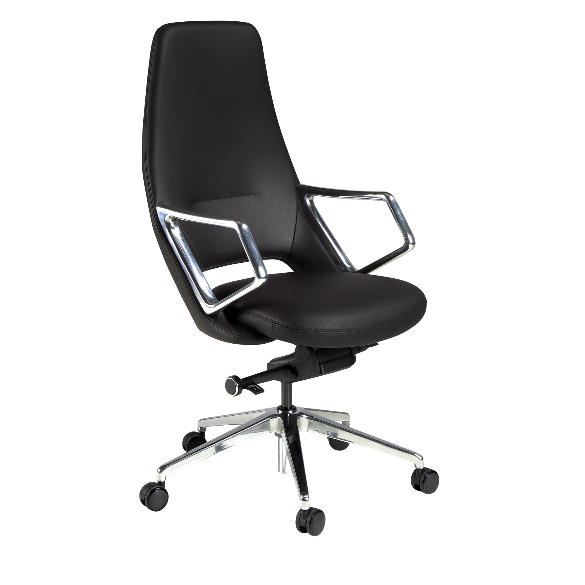Black leatherette  swivel office chair