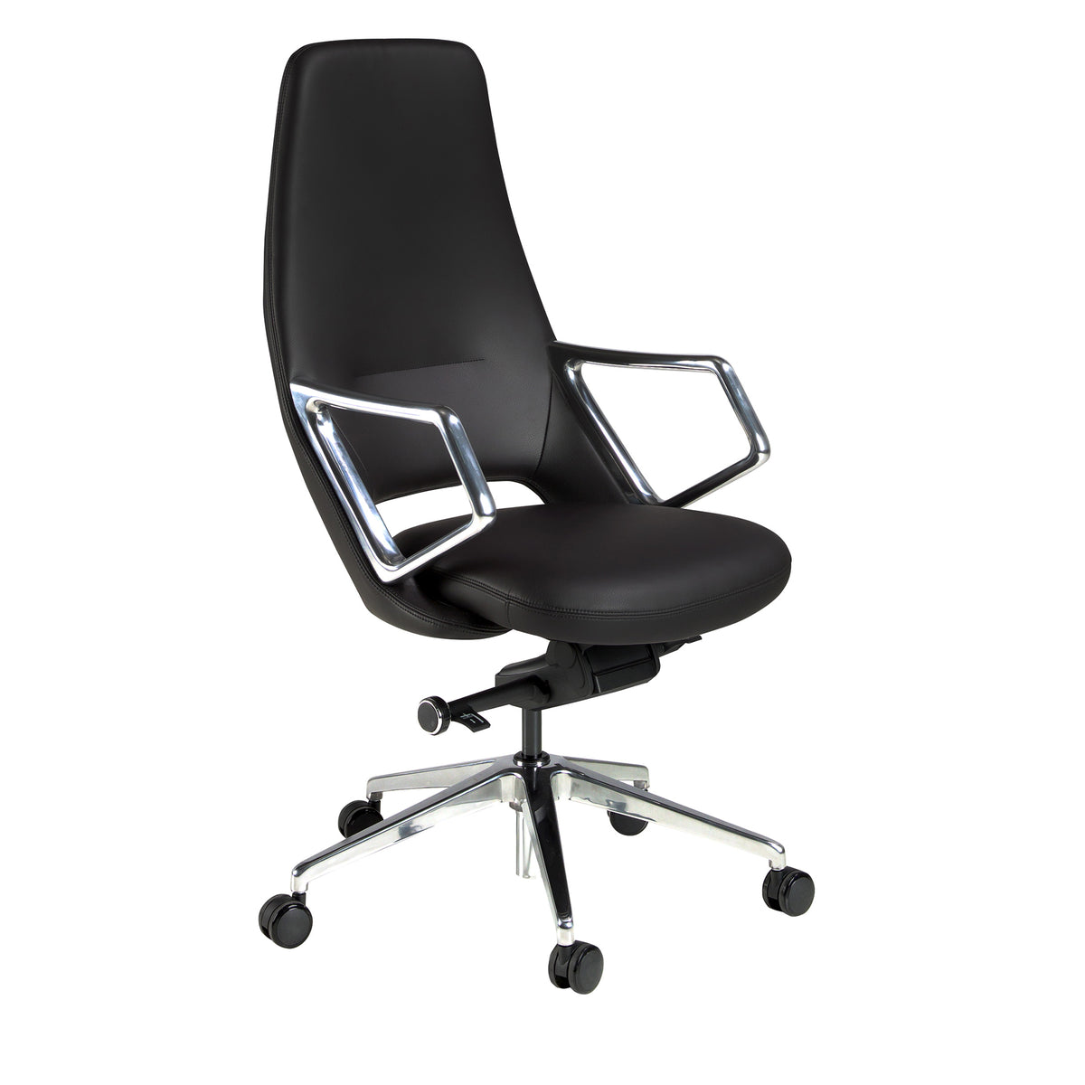 Black leatherette  swivel office chair