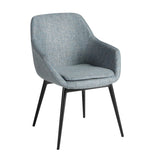 Greyish blue marbled fabric chair