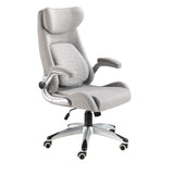 Grey fabric swivel office chair