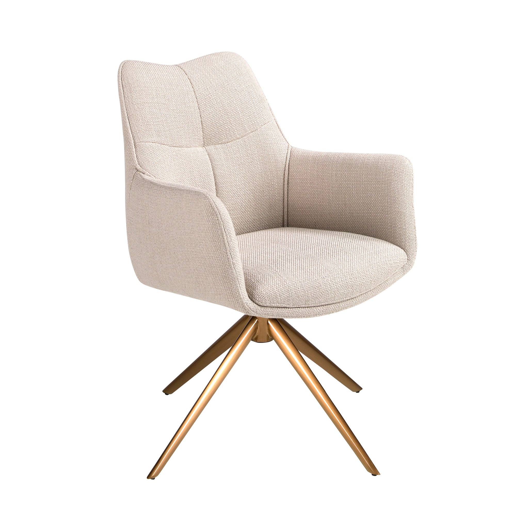 Cream fabric swivel chair