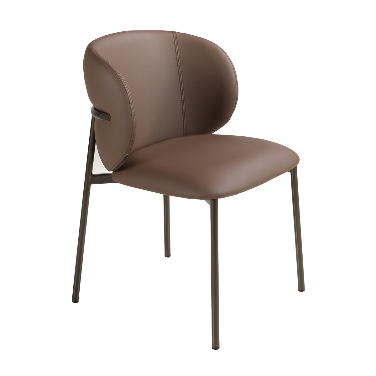 Dark brown leatherette chair
