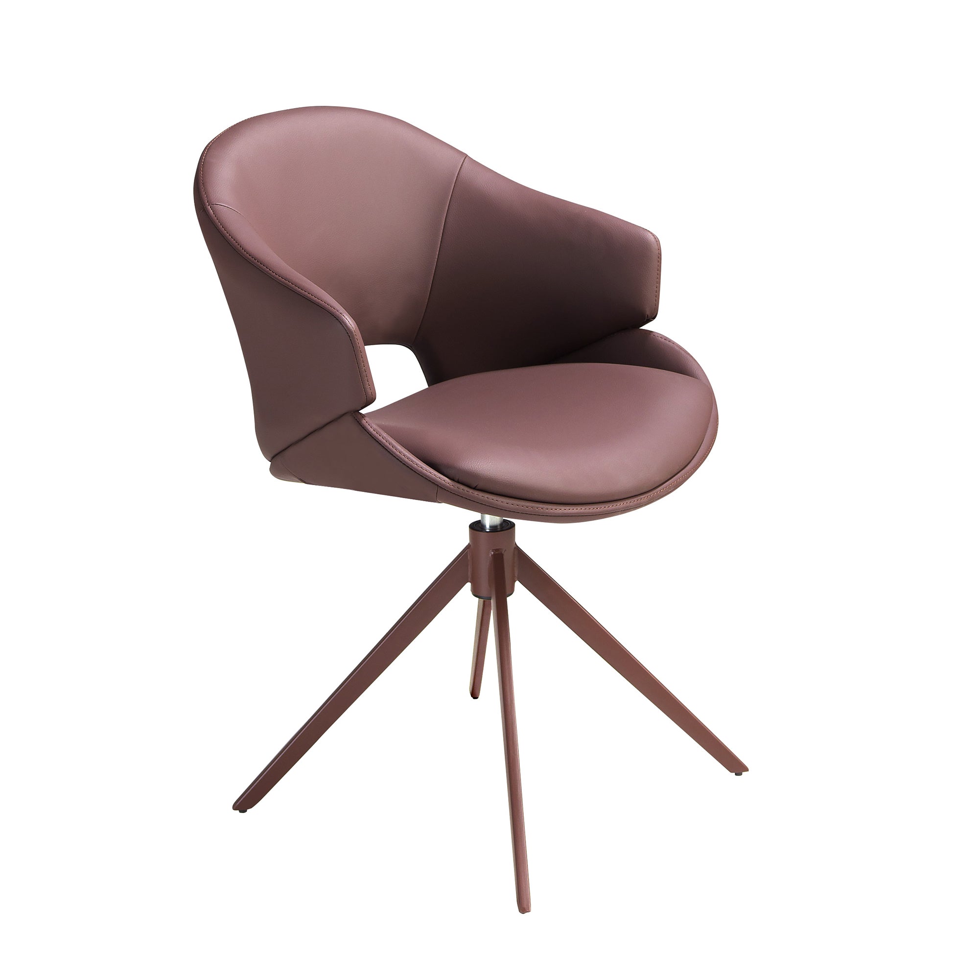Copper brown leatherette swivel chair