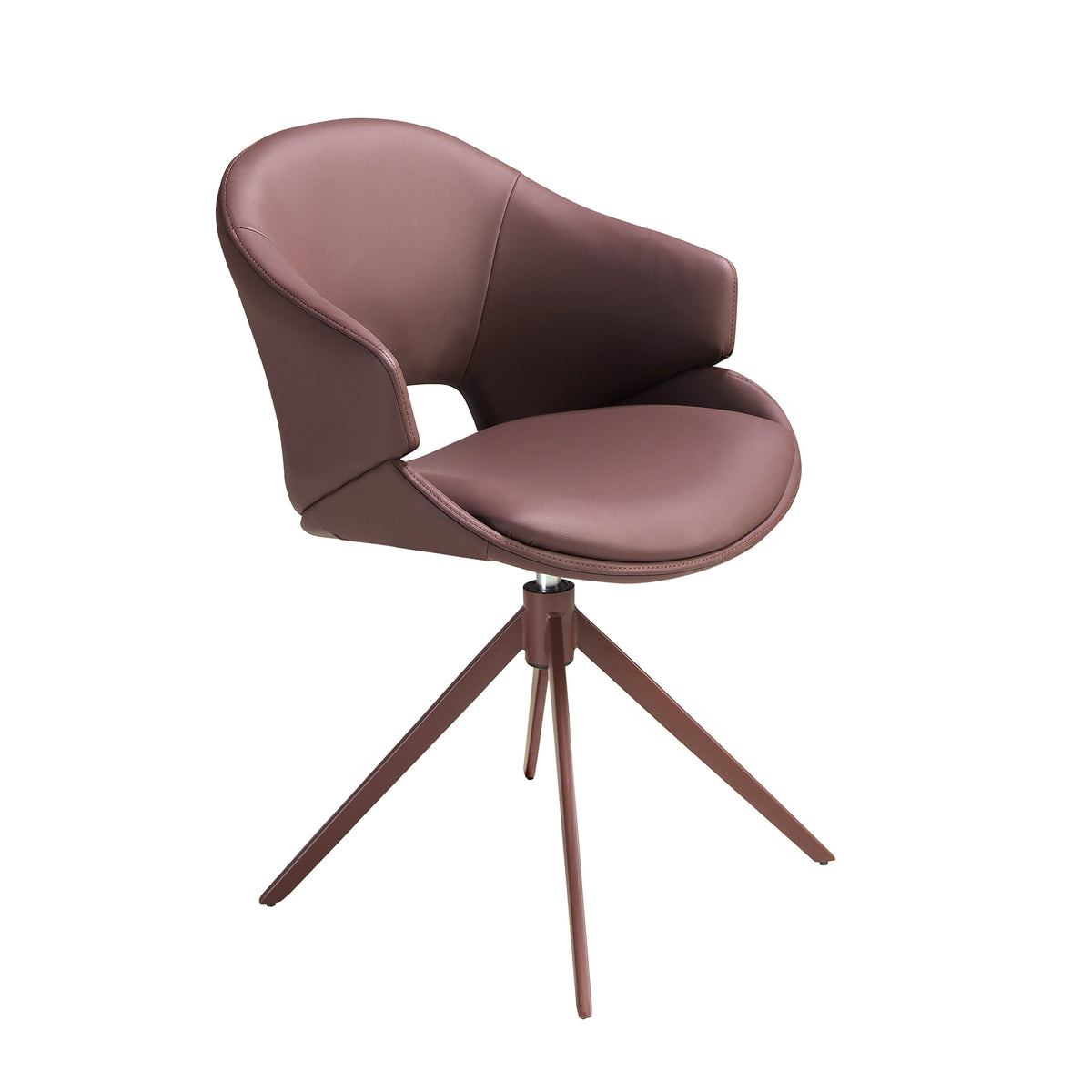 Copper brown leatherette swivel chair