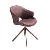 Copper brown leatherette swivel chair