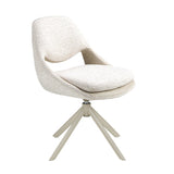 Swivel chair in off-white and cream fabric