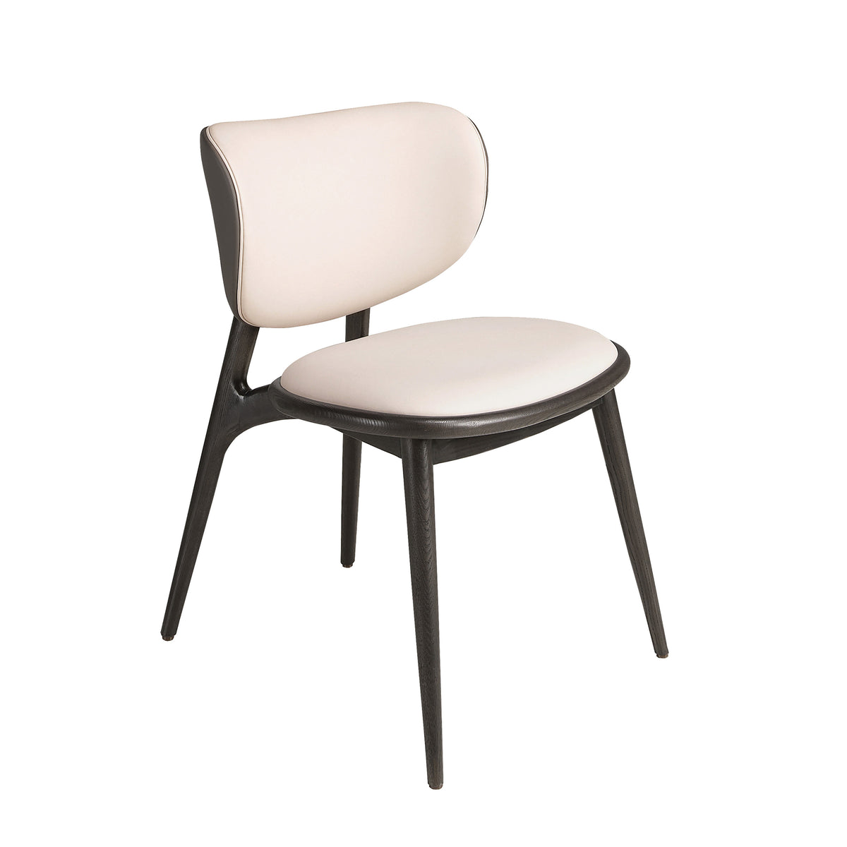 Chair in cream and dark grey leatherette