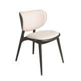 Chair in cream and dark grey leatherette