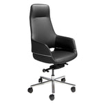 Black leatherette swivel office chair