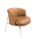 Armchair upholstered in brown leatherette