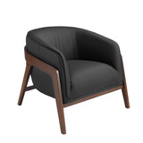 Black leather armchair