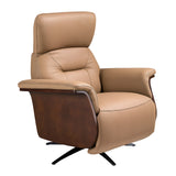 Brown leather swivel relax armchair