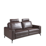 3-Seater Chocolate Brown Leather Recliner Sofa