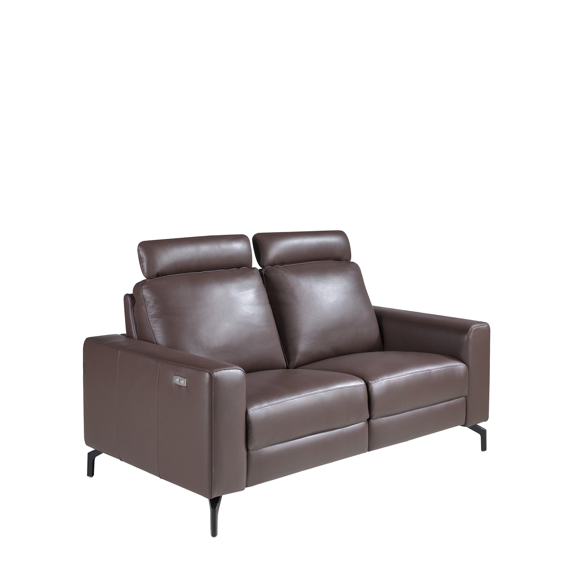 2-Seater Chocolate Brown Leather Recliner Sofa