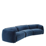 3-Seater Dark Blue Velvet Sofa