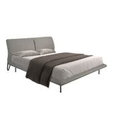 Dark grey fabric bed