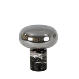Table lamp in grey smoked mirror-effect glass and porcelain marble