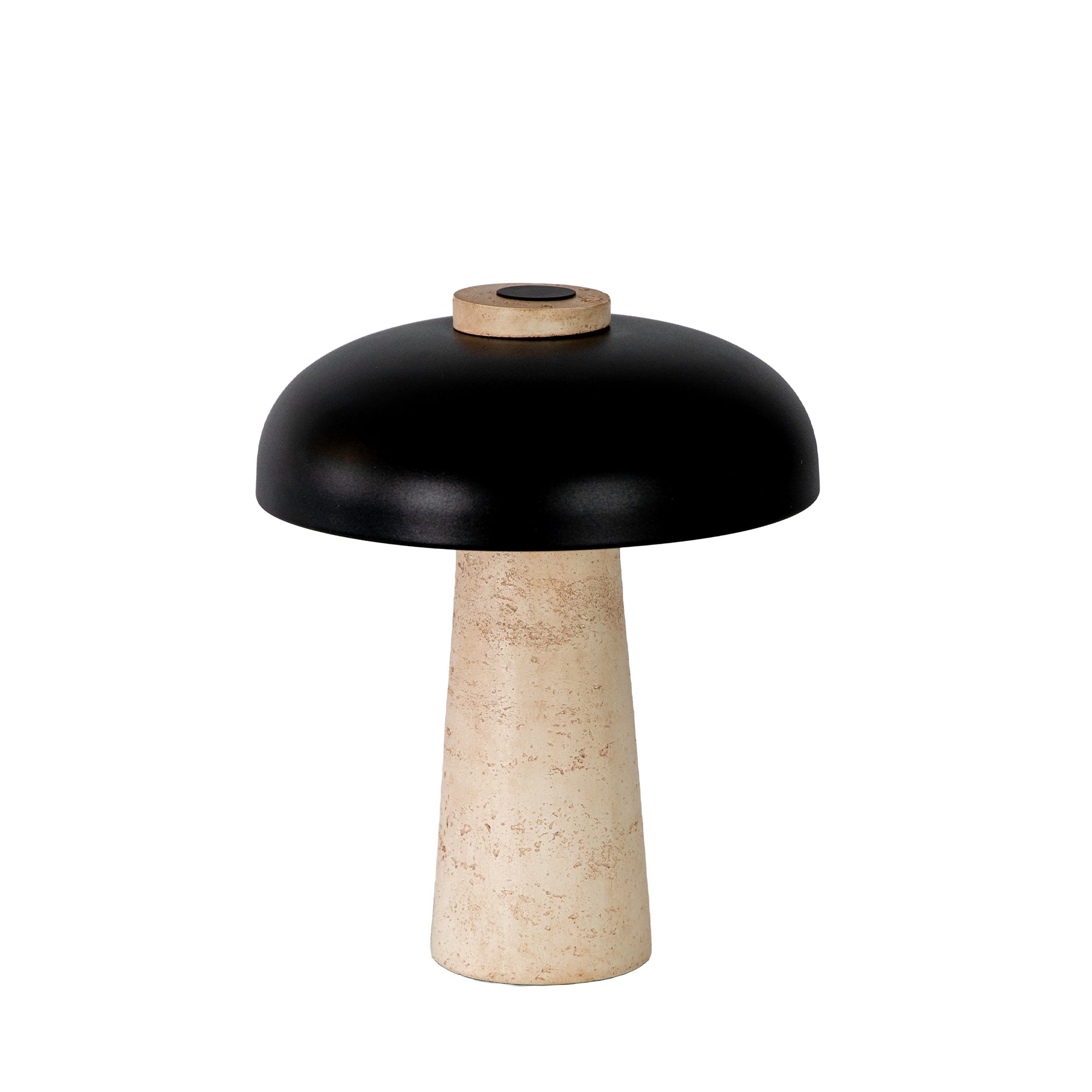 Table lamp in black steel and porcelain marble