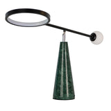 Table lamp in black steel and porcelain marble