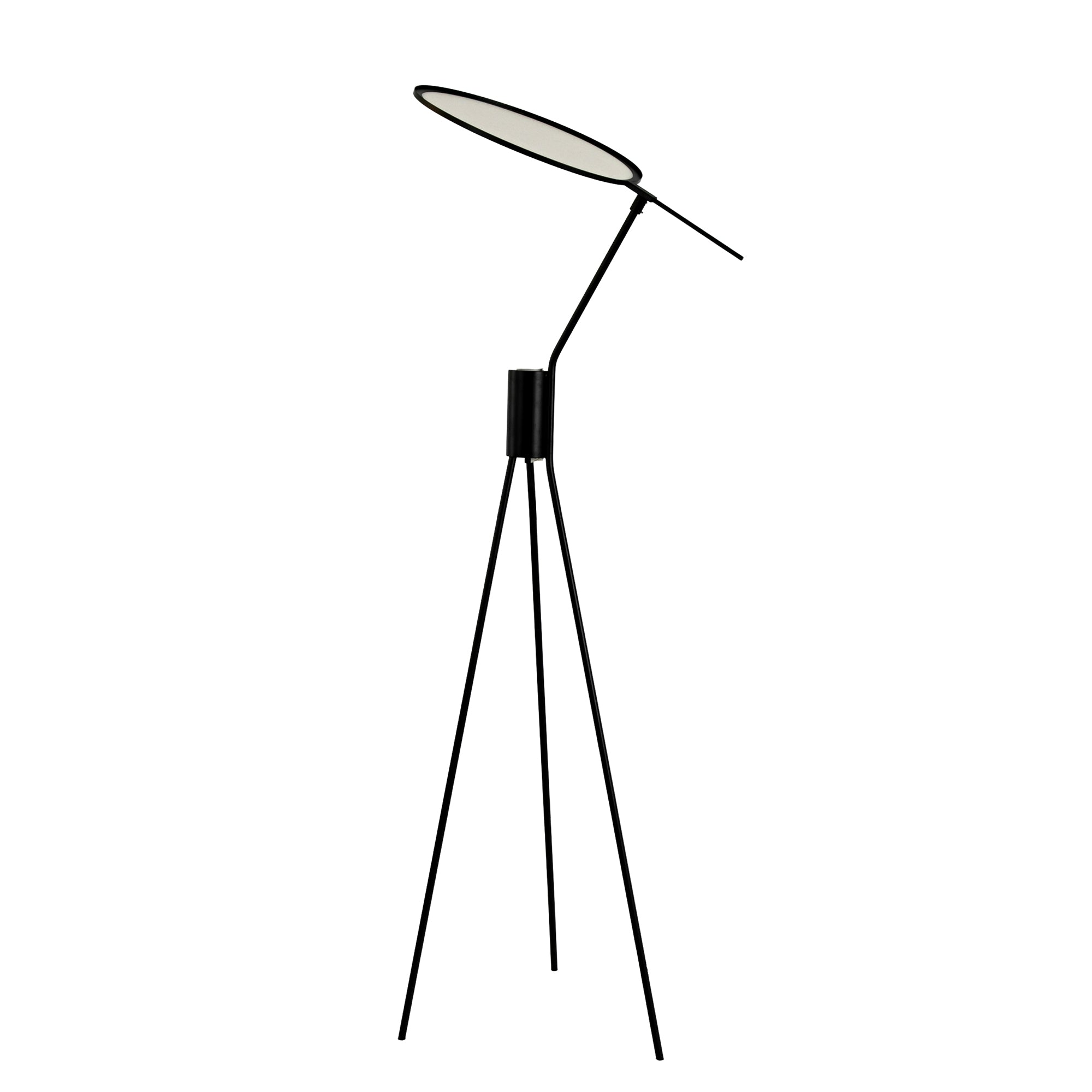 Black steel floor lamp