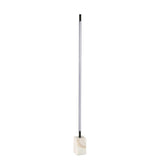 Black steel floor lamp with porcelain marble base