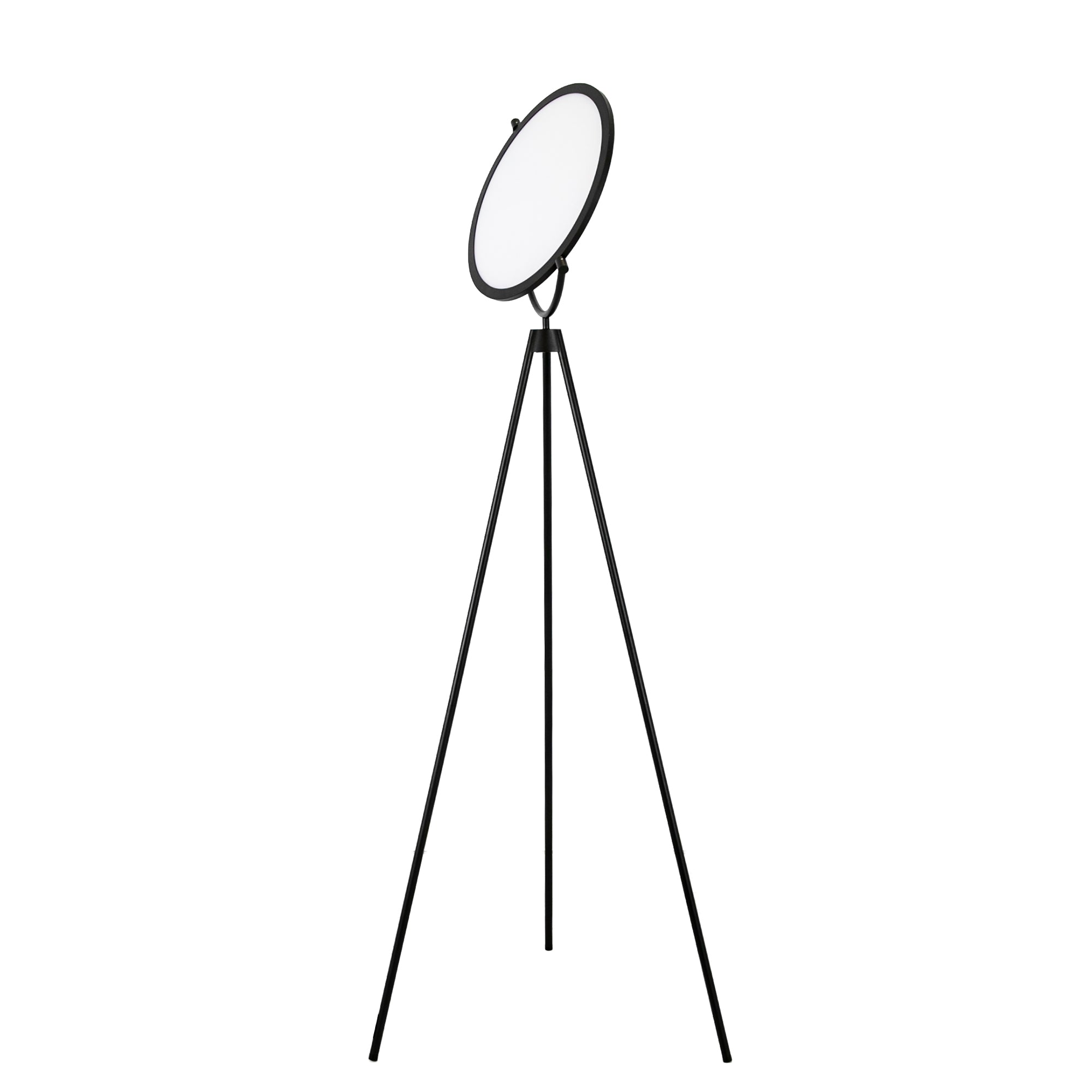 Black steel floor lamp