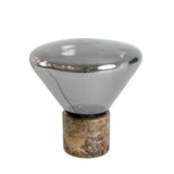 Table lamp in grey smoked mirror-effect glass and porcelain marble