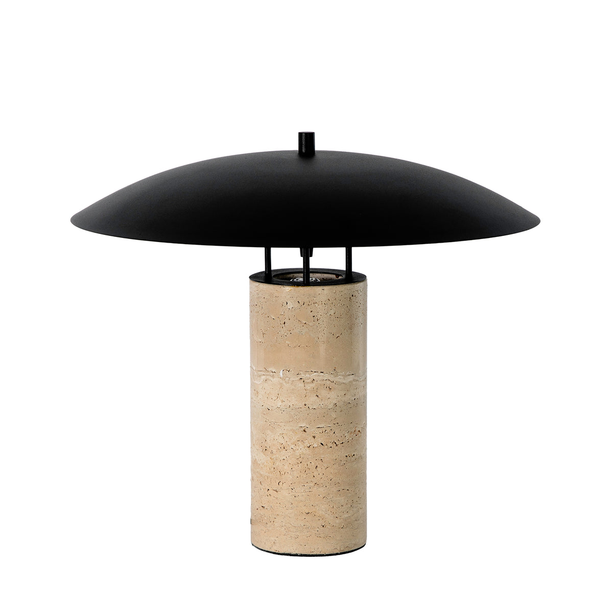 Table lamp in black steel and porcelain marble
