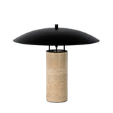 Table lamp in black steel and porcelain marble