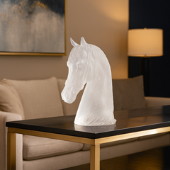 Crystal Clear Horse Head Sculpture