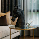 Black Crystal Horse Head Sculpture by LAZADO-ART - Alternate Angle