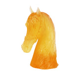 Amber Crystal Horse Head Sculpture by LAZADO-ART - Close-up