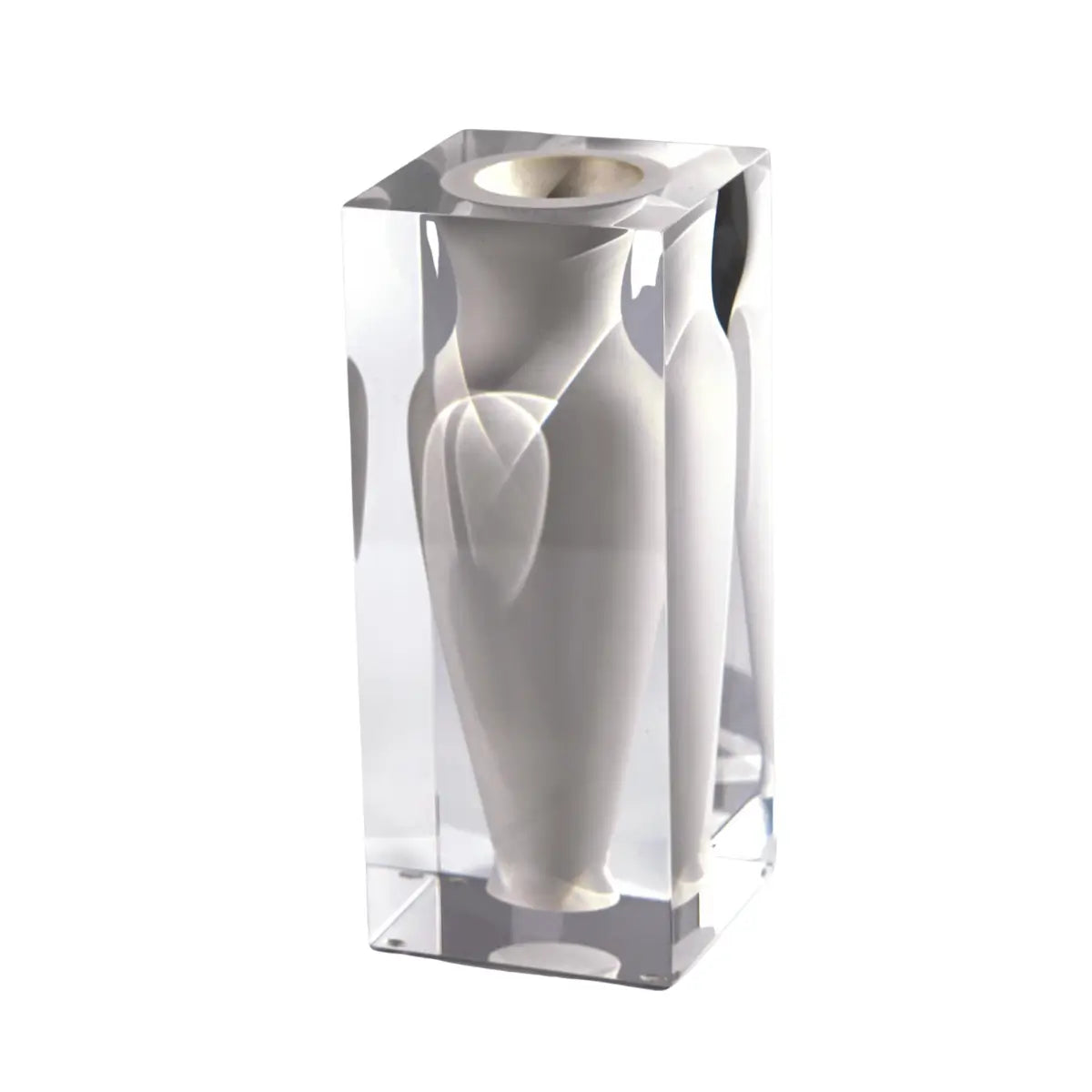 Fine-Neck Acrylic Vase – White by LAZADO-Decor - Alternate Angle
