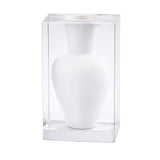 Wide-Chest Acrylic Vase – White by LAZADO-Decor - Alternate Angle