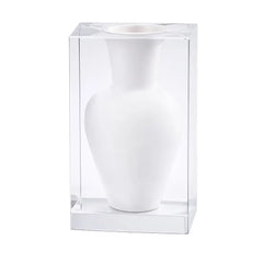 Wide-Chest Acrylic Vase – White