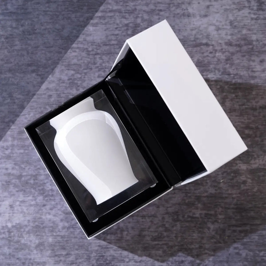 Wide-Mouthed Acrylic Vase – White